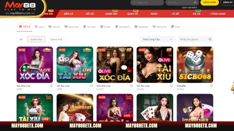 Live casino May88 sảnh game nên trải nghiệm tại nhà cái