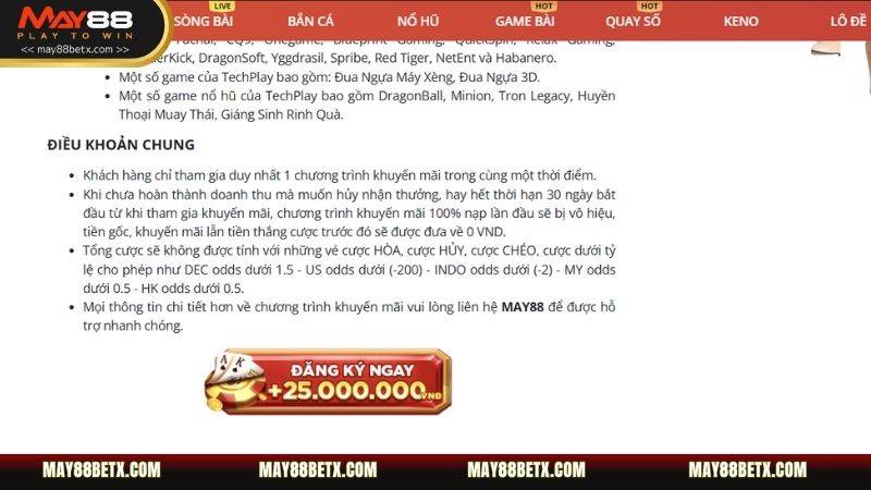 Người chơi có trách nhiệm đọc kỹ và đồng ý với tất cả điều khoản