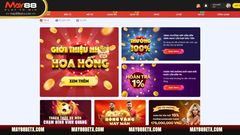 Nhiều khuyến mãi hấp dẫn cho các anh em tham gia game bài May88